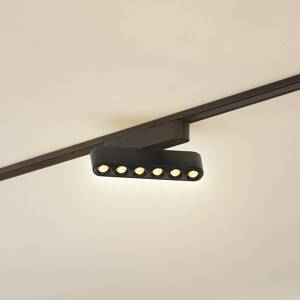 Lindby LED svetlo Lumaro, čierne, 6 svetiel, otočné, 2,4 cm
