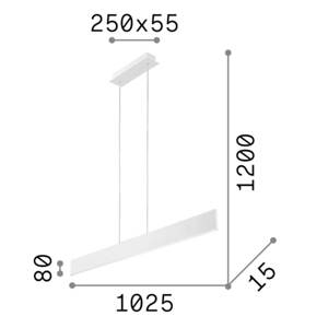 Ideal Lux LED závesná lampa Stolová, čierny kov Dĺžka 102,5 cm
