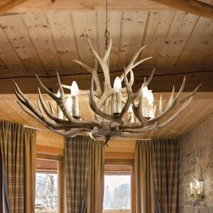 Luster Ideal Lux Chalet, béžová farba, syntetická živica, osem svetiel