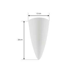 Nástenné svietidlo Lindby Pascali, výška 42 cm, biela farba, omietka