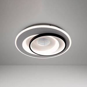 Stropné LED svetlo Malea. biela/čierna, kov, Ø 49 cm, CCT