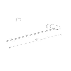 LED nástenné svietidlo Rameno L, výška 105 cm, čierne, kov