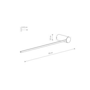 LED nástenné svietidlo Rameno M, výška 65 cm, čierne, kov