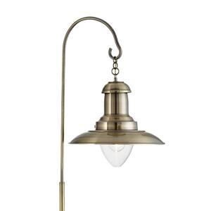 Stojacia lampa Fisherman, kov, farba starožitnej mosadze, E27, 161 cm