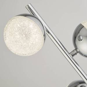 LED stojacia lampa Marbles, chrómová farba, sklo, výška 152 cm