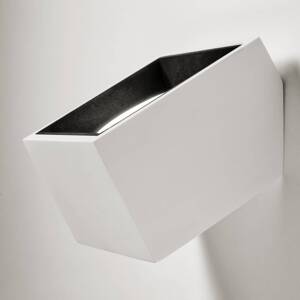 Nástenné svietidlo Nasso, biela/čierna, hranaté, 12 cm, omietka, GX53