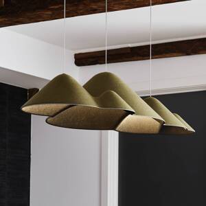 LOOM DESIGN LED závesné svietidlo Panorama zeleno-čierna plsť 106 cm