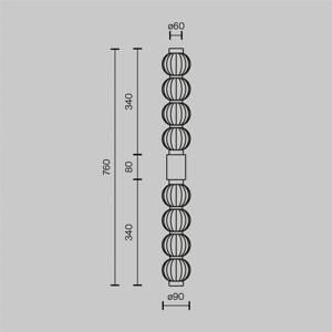 Maytoni LED nástenné svietidlo Amulet, lineárne, 76 cm, číre / zlaté