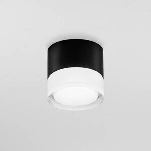 Egger LED vonkajšie stropné svietidlo Phoenix 3 000 K čierne Ø 9 cm hliník