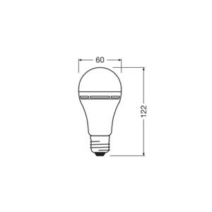 OSRAM LED žiarovka E27 8W matná 2700K dobíjateľné batériové núdzové svetlo