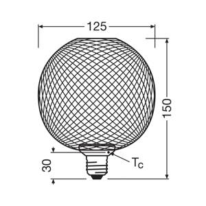 OSRAM Decor LED Flat Globe E27 3,5W čierna 2 700K kov