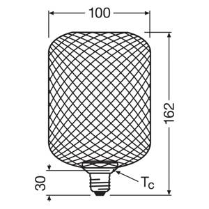 OSRAM Decor LED Flat Square E27 3,5W čierna 2 700K kov