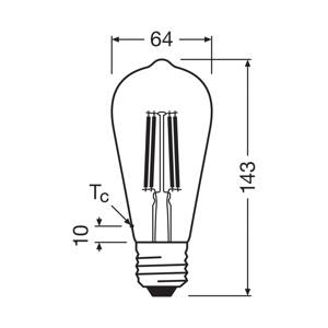 OSRAM LED žiarovka Edison E27 2,2W Filament 4 000K