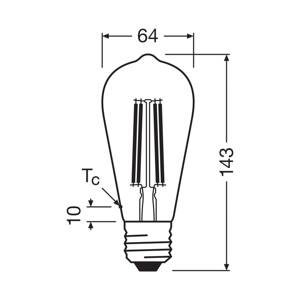 OSRAM LED žiarovka Edison E27 3,8W Filament 2 700K