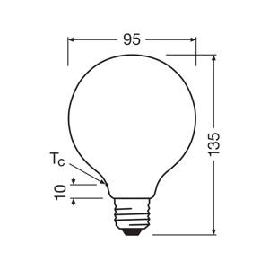 OSRAM LED žiarovka Globe G95 E27 5W matná 2 700K