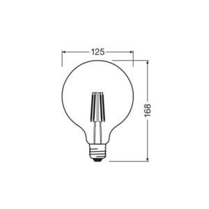 OSRAM LED žiarovka Globe G125 E27 7,2W Filament 2 700K