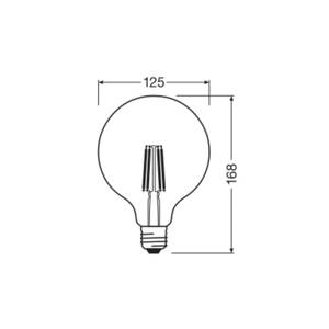 OSRAM LED žiarovka Globe G125 E27 7,2W Filament 4 000K