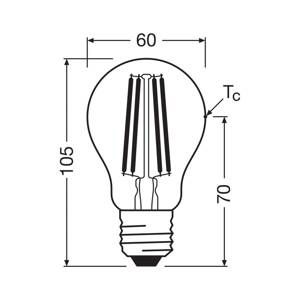OSRAM LED žiarovka E27 2,2W vlákno 4000K 470lm 2-pack