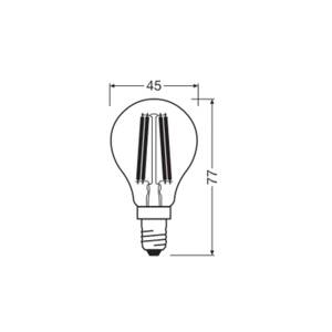 OSRAM LED žiarovka kvapka E14 1,2W vlákno 2700K 255lm