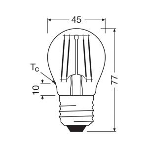 OSRAM LED žiarovka kvapka E27 1,2W vlákno 2700K 255lm