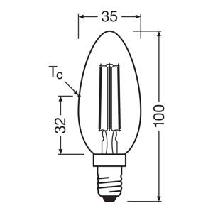 OSRAM LED žiarovka s vláknom E14 2,2W 4000K 470lm