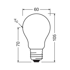 OSRAM LED žiarovka matná E27 3,8W 2700K 806lm dim