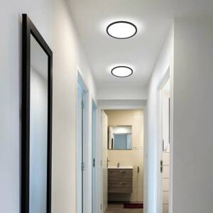 Panel Aqua LED, Ø 30 cm, čierny, kov/plast, CCT dim