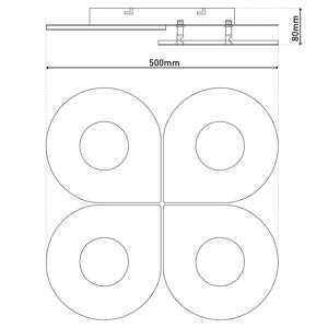 Smilla LED stropné svietidlo, biele, kov, 50x50 cm, CCT Remote
