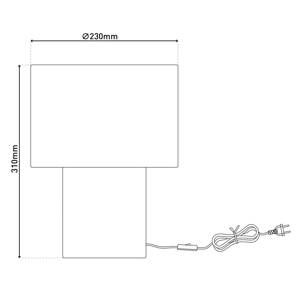 Stolná lampa Fluffy, biela, výška 31 cm textilná E27 valcová