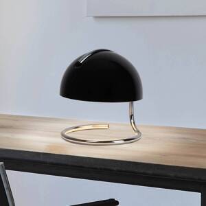 Stolná lampa Burano, čierna, výška 25 cm, sklo/kov, E27