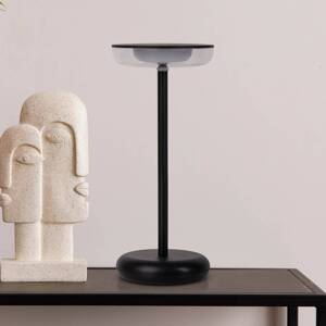 LED dobíjateľná terasová lampa Pasi čierna výška 26 cm kovový dotyk