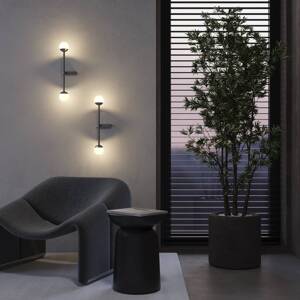 Maytoni LED nástenné svietidlo Touch, čierne, výška 48 cm, stmievateľné