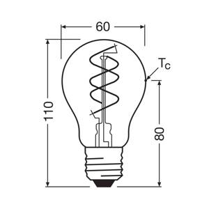 OSRAM LED Vintage E27 8W 2 200K špirálové vlákno číre tmavé
