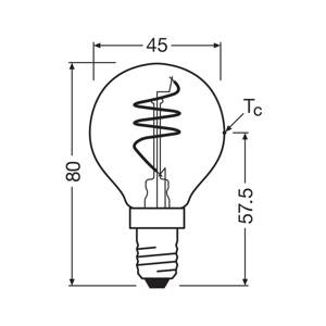 OSRAM LED Vintage P40 E14 4,6W 927 špirálové vlákno číre tmavé