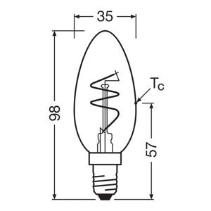 OSRAM LED Vintage B28 E14 3,5W 922 Spiral Filament zlatá stmavená