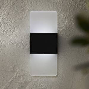 LED solárne vonkajšie nástenné svietidlo Wally, 14x6 cm biele matné CCT