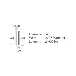 Nástenné svietidlo HerzBlut LED Hermann mini, prírodný dub, stmievateľné
