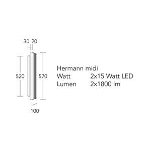 Nástenné svietidlo HerzBlut LED Hermann midi, olejovaný dub, stmievateľné