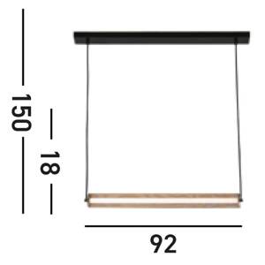 Závesné svietidlo Thread LED, zlatá farba, 3-stupňové stmievanie, oceľ