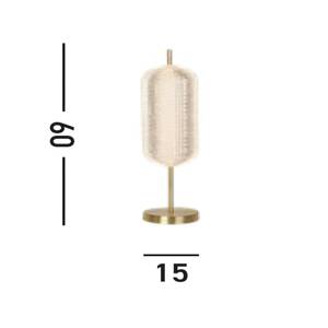 Stolná lampa Capsule LED, mosadzná farba, železo, akryl