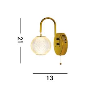 LED nástenné svietidlo Allure mosadzná farba, oceľ, akryl, vypínač