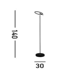 Stojacia lampa Space LED, čierna, kov