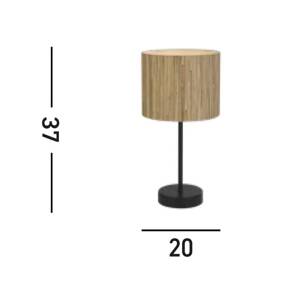 Stolová lampa Meadow, hnedá, čierna, prírodné vlákno, oceľ