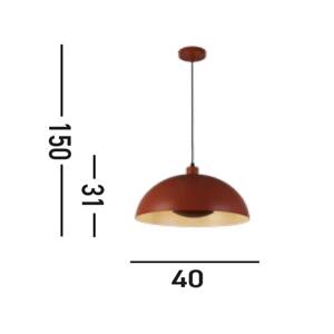Závesné svietidlo Mars, tmavo oranžové, Ø 40 cm, oceľ