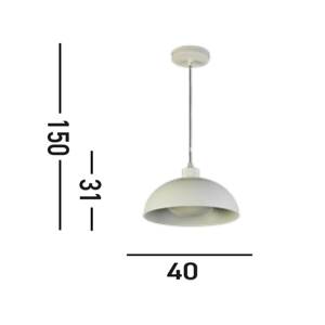 Závesné svietidlo Mars, krémová farba, Ø 40 cm, oceľ