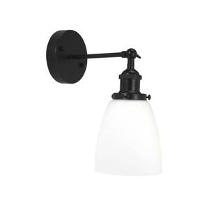 PR Home Nástenné svietidlo Kappa, čierna/opál, sklo, kov