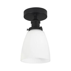 PR Home Stropné svietidlo Kappa, čierna/opál, sklo, Ø 14 cm