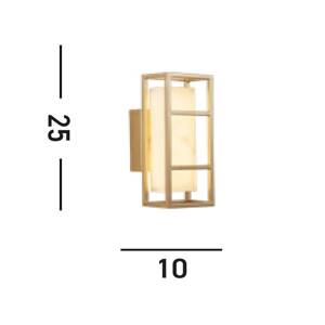 Nástenné svietidlo Mirage LED, výška 25 cm, zlatá farba, oceľ, IP44
