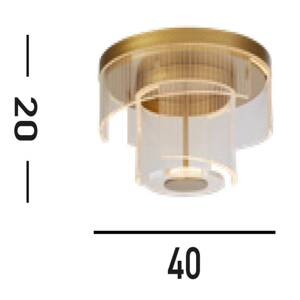Deco LED stropné svietidlo, zlatá farba, oceľ, akryl