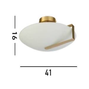 Stropné svietidlo Sundial, zlatá/opálová biela, oceľ, sklo, E27